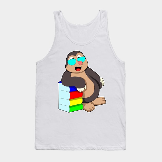 Mole as Teacher with Book Tank Top by Markus Schnabel